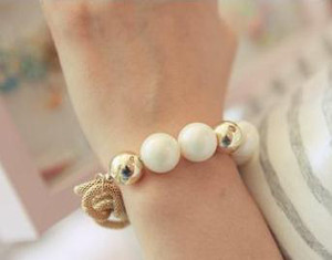 韓版飾品批發(fā)新寵 麻花彈力金屬鏈串珍珠手鏈，引爆女式手飾批發(fā)市場